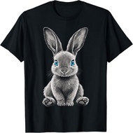 Bunny Animal Motif Blue Eyes Illustration Bunny T-Shirt