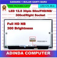 LCD LED 12.5” LED Slim 30pin Dell Latitude 7280 5288 Full HD No Kuping
