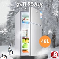 2-Door Mini Refrigerator Freezer & Chiller Household Food Drink Fridge Peti Sejuk Peti Ais -48L