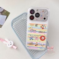 For iPhone 16 Pro Max Case TPU Stripe Phone Case For iPhone 17 Pro Max 16 15 Cover 手机壳 Aesthetic Kor