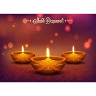 Happy Diwali Photography Backdrop Festival of Lights Shubh Deepavali Backdrop Shiny Bokeh Diya Background Diwali Celebration Party Banner Outdoor Home Wall Decor Photo Props