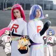 -JINN-POKEMON Cosplay Costume Team Rocket JESSIE JAMES Role Play Carnival Party Comic Con Animation 