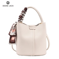 Deere Jack New Women 'S Bag Pleated Handbag Fashion Bucket Bag Leisure Crossbody Bag Lychee Soft Leather Bag