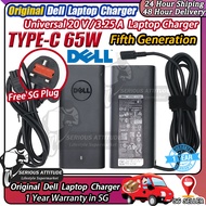 🇸🇬 ReadyStock -Original Fifth Generation DELL Laptop Charger 65W 20V 3.25A Type C AC Power Adapter F