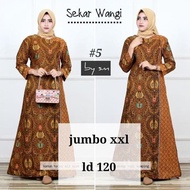 Terlaris Best Seller Gamis Batik Kombinasi Jumbo / Gamis Batik Halus /