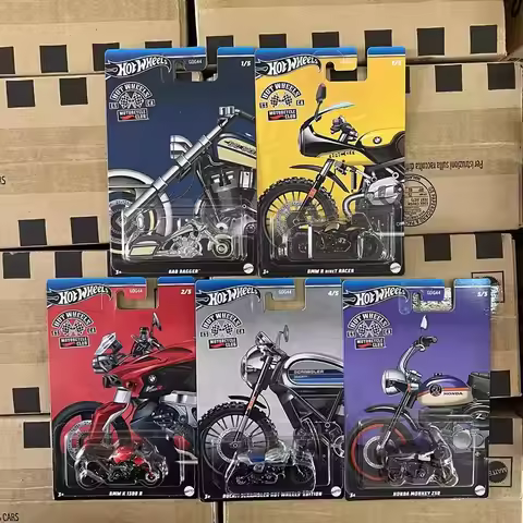 5 Pack Hot Wheels GDG44 Miniature Motorcycle 1/64 Hoteelws HotWheels Motos Toys Model Car Hoteelws C