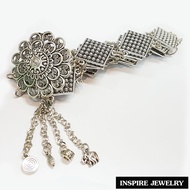 Inspire Jewelry ,เข็มขัดแบบโบราณ สีเทียมเงินรมดำ  สวยงาม สำหรับชุดไทย