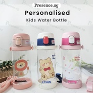 Personalised Kids Water Bottle 350ml | Customised Children Water Bottle Tritan Bottle | Straw Water 