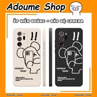Samsung Note 20 / Note 20 Ultra / Note 20 Ultra 5G Case With Square Border Printed With Black Flexible Picture, Cute Cream