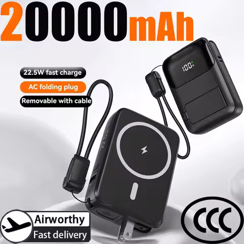 20000mAh 3C Certification Power Bank For MagSafe Magnetic Wireless Rapid-charging Portable Battery D