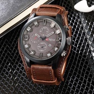 Men's Watch Quartz Fashion Leather Watches Relo