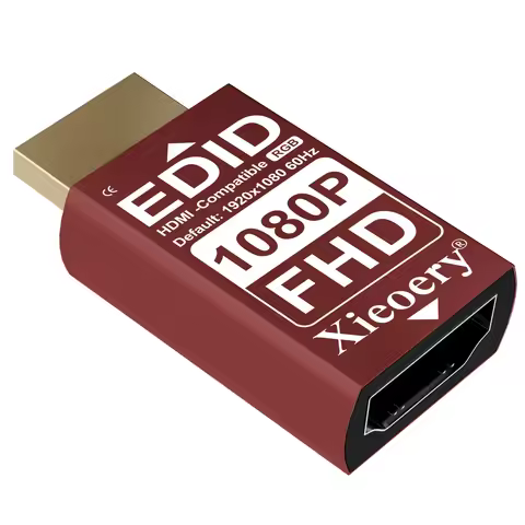 HDMI EDID Emulator 1920×1080 60Hz, Wide-Resolution Dummy HDMI Plug, EDID Display Adapter for Remote 