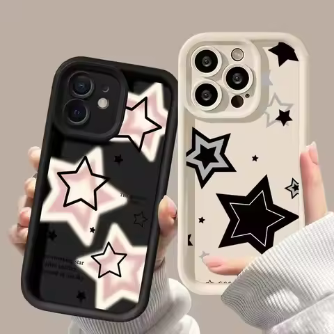 INS Cute Y2K Star Printed Phone Case For Samsung Galaxy M34 M31 M51 M30S M23 M20 M11 M15 A02 J4 J6 P