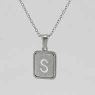 Stainless Steel Snake Bone Chain 26 Letter Necklace 18K Gold Square Shell 975