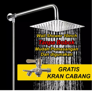 Wall Shower kamar Mandi 8inch Kotak Dan Bulat/ Wall Shower Tanpa Bobok Tembok Kotak Dan Bulat/ Wall 