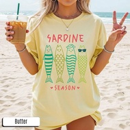 Sardine Season Comfort Colors Shirt, Beach Shirt, Summer Graphic Shirt, Fish Lover Shirt, Vacation G