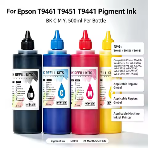 500ML Pigment Ink Cartridge T9461 T9451 T9441 for Epson WorkForce pro WF C5790 C5710 C5290 C5210 WF-