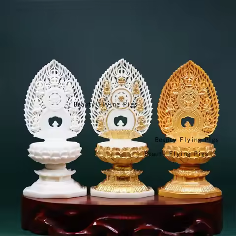 1pc Ivory Fruit Powder Buddha Statue Lotus Base Guanyin Bodhisattva Base Vase Base Home Decoration I