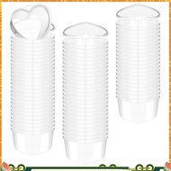 100 Pcs 2.4 Oz Valentine'S Day Heart Shaped Containers Plastic Box with Lids Reusable Small Portion 