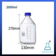 ขวดแก้ว ขวดสารเคมี แบบฝาเกลียว ขนาด 100 250 50010002000ml Duran / Reagent bottle Glass Laboratory Re