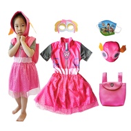 Paw Patrol Costume Cosplay Skye Everest Short Sleeve Dress With Bag Children Birthday Gifts