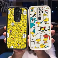 O-6 Woodstock Casing for OPPO Reno F5 A5 2F F11 A9 2Z 2020 Pro Black and White