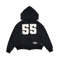 WP COMPANY Hoodie Double Zipper FIVE Black Boxy WRPLNCO / WP COMPANY