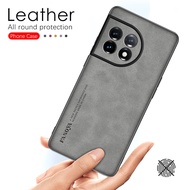OnePlus11 5G Case Lambskin Leather Back Cover For OnePlus 11 One Plus 11 1+11 6.7" PHB110 Camera Protect Silicone Frame Fundas