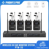Phex Pro PTM-33 nhét tai không dây hệ thống giám sát Quad-Channel Mono Không Dây IEM Hệ Thống Kim Lo