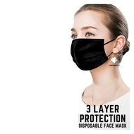 THE NEW✁♠✌3ply Black Face Mask 50pcs ply Disposable Surgical Face Mask Makapal FDA Approved Heng de