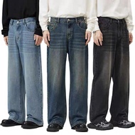 Unisex Seluar Jeans Baggy Loose Fits Wide leg Hight Waist Design Quality Denim Jeans
