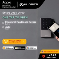 Aqara Smart Lock U100 Kit with NFC E1 Hub Fingerprint Keyless Entry Door Lock with Apple Home Key