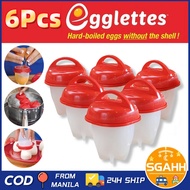 6PCS Silicone Egg Cooker Egg Cup Steamer Eggs Mold With Lid Non-Stick Egg Boiler Kitchen Gadgets