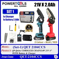 QET-2104CCS (QET2104CCS) (11 OR 11A) Q9 Qnine CORDLESS CHAINSAW mm 21V 100mm (4") WITH 2.0Ah Battery