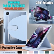 For Samsung Galaxy Tab A8 10.5 (2021) SM-X200 SM-X205 X200 X205 Fashion Tablet Protective Case High End Clear Acrylic 2-in-1 360° Rotating Stand Flip Cover Leather Casing