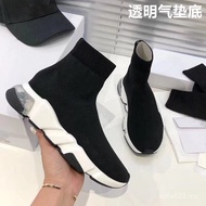 Men Shoes Socks Shoes Flying Knit Paris Factory 2025 Air Cushion Sole Guangzhou Transparent Knitting