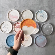 Round Coaster / Hand Made Jesmonite Coaster / Personalised Custom Coaster