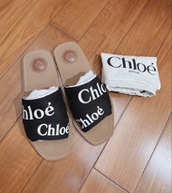 Chloe拖鞋 Chloe Shoes 黑色Logo拖鞋 Chloe涼鞋 平底鞋