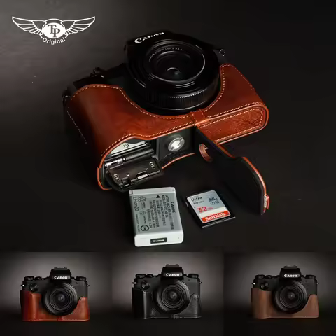 Camera Genuine Leather Camera Half case Cover Bag for Canon G1X mark iii G1X3 G1XM3