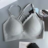 Genuine Goods Ruwen Intimates Female Kiss Kissy Seamless Wireless Push up U Back Bra Set Official Fl