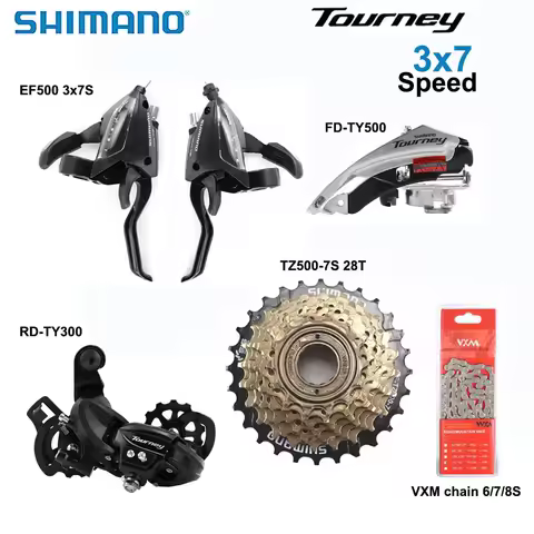 SHIMANO Tourney 3x7 Speed Groupset include EF500 or M315 Shifter TY300 Rear Derailleur TZ500 Cassett