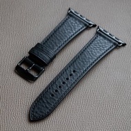 Watch Band for Apple Watch of Italian leather Minerva Box in Black color (MTO)