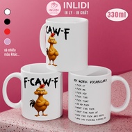 Funny F-CAW-F My Work Vocabulary Ceramic Cup, Office Worker Gift