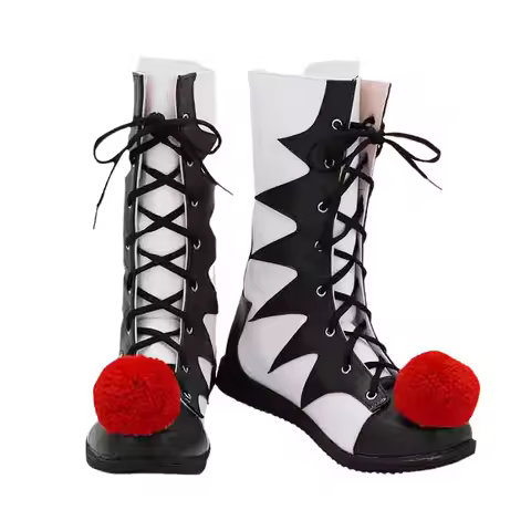Black Cosplay Shoes Boots Version Pennywise Horrible Clown Stephen King Custom Halloween Accessorie 