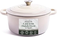 Larder & Vine Enameled Cast Iron Dutch Oven | 5.7qt Dutch Oven Pot with Lid | Dutch Oven for Bread B