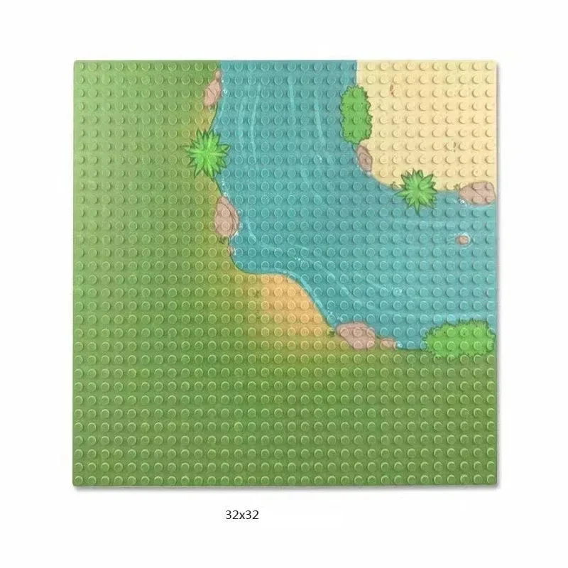 32X32 Dots Styles Classic Building Block Base Plate City View Traffic Road Figures Construction Toys