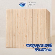 Blue Whale - 3D Wood Foam Wallpaper 70x70cm / Wallfoam Wood Motif