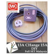 13A Change 15A Round MK Metal Socket - 3000watt - 2 meter to 40meter
