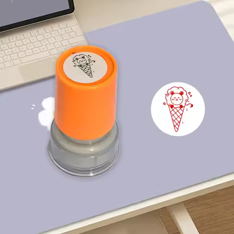 1 Ice Cream Bear Pattern Seal Class Reward Learning Activity Prizes Interesting Seal Automatic Ink F