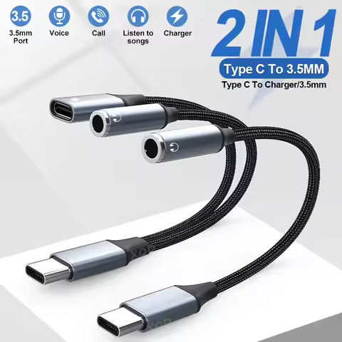 Audio Adapter 2 IN 1 Fast Charge For Samsung S20 Ultra Note 20 For iPad Pro Huawei Xiaomi Type C TO 
